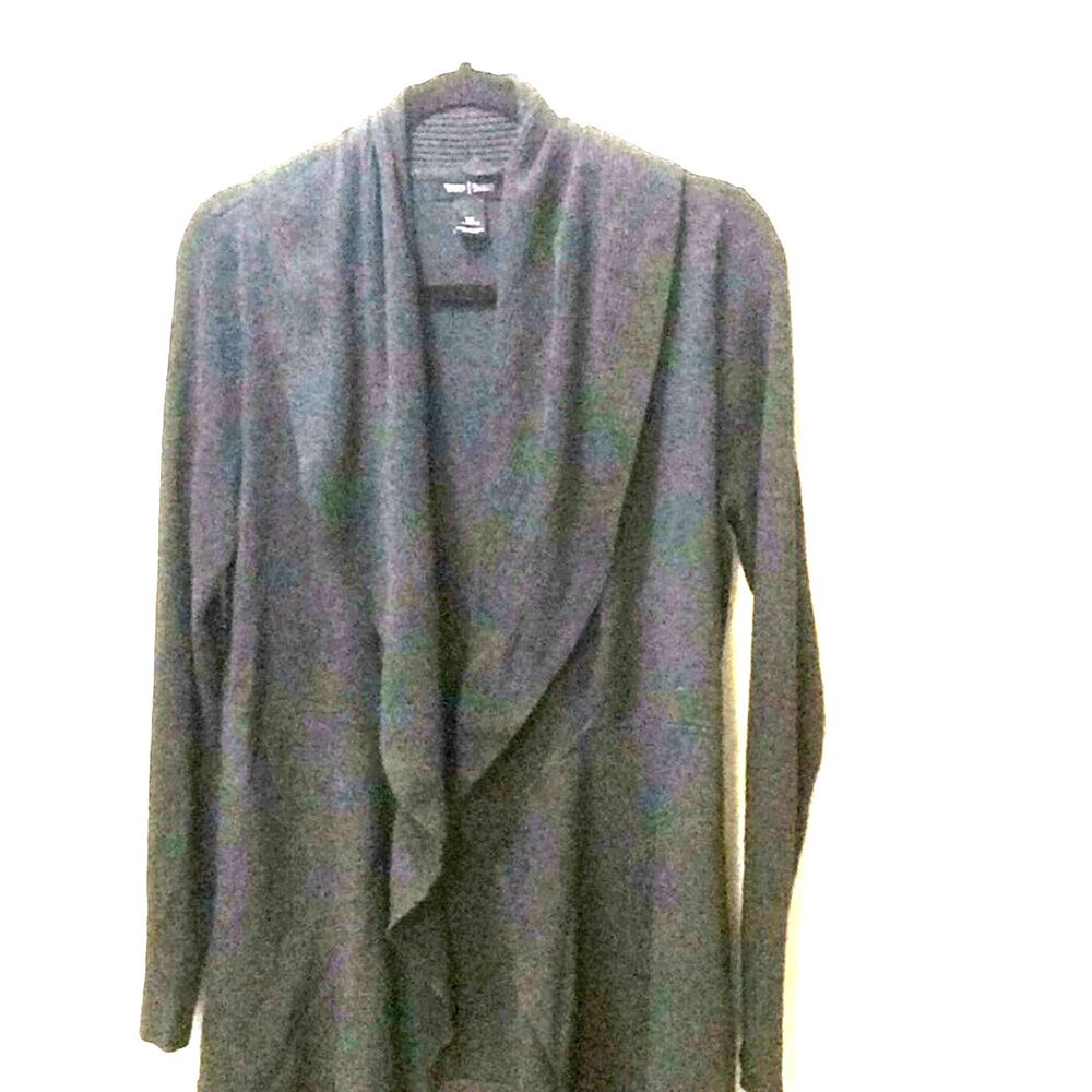 WHITE HOUSE-BLACK MARKET CARDIGAN Fabric -Viscose/Cotton Color-Dark Gray Size-M